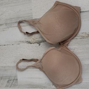 ThirdLove beige 24/7 Classic Contour plunge bra mesh overlay Size 36F
